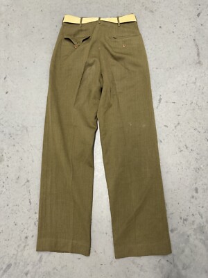 パンツ 1970s vintage USA wool poly buggy Slacks VTG 50s 60s Ranger Whipcord Green Wool 31x28 Heavy Field
