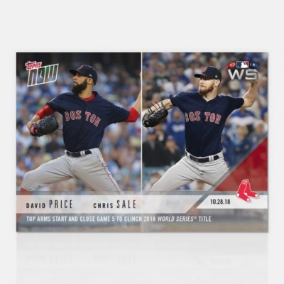 2018 TOPPS NOW #959 DAVID PRICE/CHRIS SALE TOP ARMS OPEN AND CLOSE WS CLINCHER