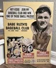 1934 Babe Ruth's Baseball Club Vintage Wall Decor Tin Sign 12X16 NYY HOF