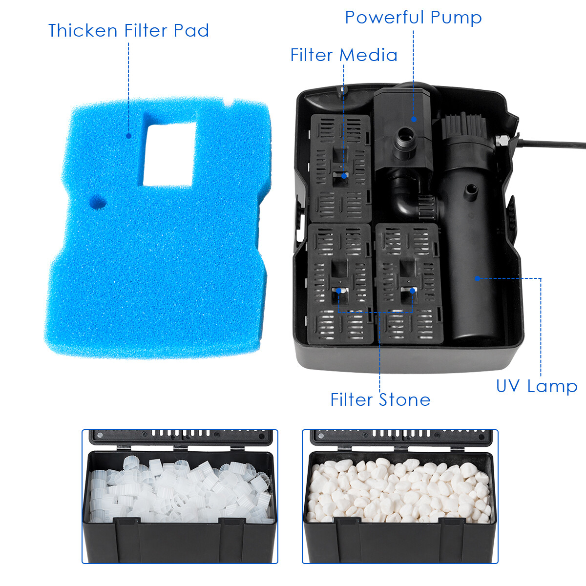 Costway 54W 660 GPH Pond Filter Utility 9W UV Sterilizer W Costway 54W 660 GPH Pond Filter Utility 9W UV Sterilizer W