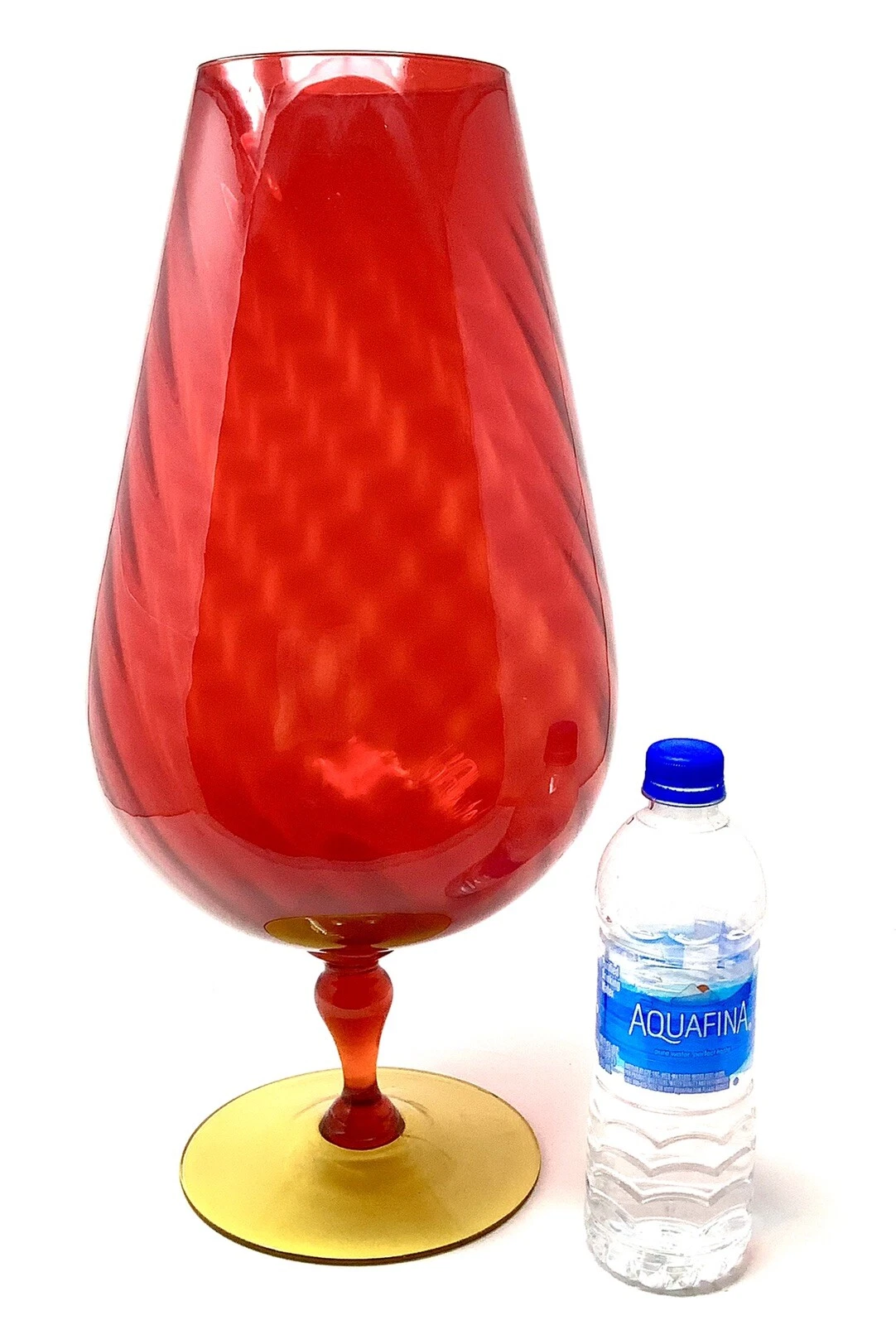 Huge Large 18” Amberina Empoli Glass Footed Vase Goblet Mint Condition
Opens in a new window or tab