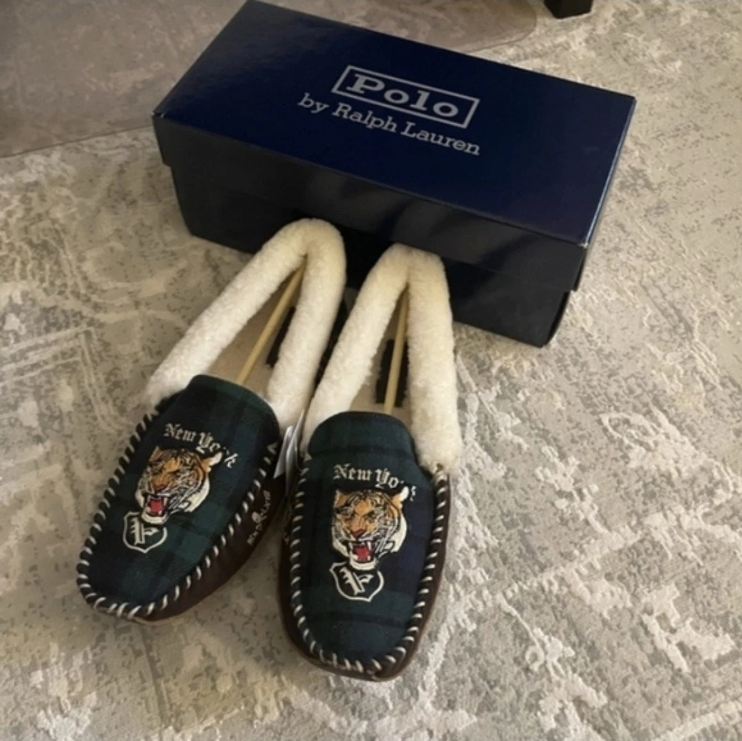 Polo Ralph Lauren Polo Irving Leather Logo Slippers in Black Size:10 #SML4726ARL Polo Ralph Lauren Leather Men main image 3