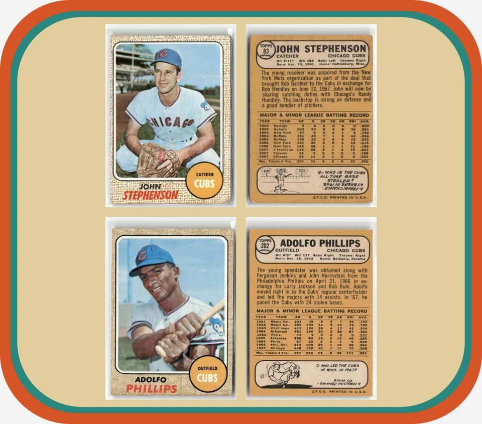 Chicago Cubs - Lote de 23 cartas Topps de colección - 1966-1972 - Kessinger, Pappas, Altman Foto 4 de 4