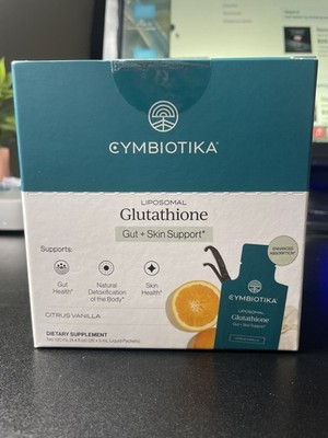 Cymbiotika Liposomal Glutathione Gut Skin Citrus Vanilla 26 Packets 08/2026