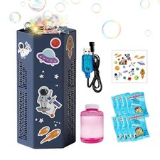 Firework Bubble Machine 12 Holes Automatic Blowing Toy With Astronaut Stickers