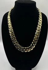20mm 24" 495g Handmade Miami Cuban Link Chain HEAVY - 14k Gold Plated