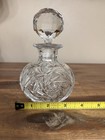 Cut Glass Perfume Bottle with Faceted Stopper, 5 Inch Decorative Bottle Vintage — photo 10