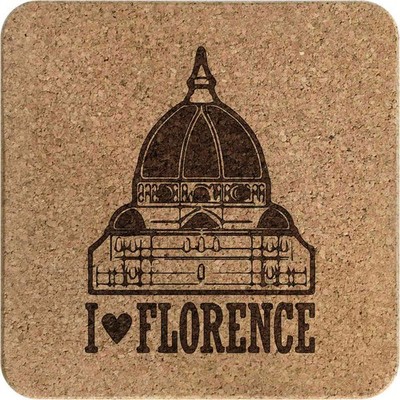 Quadratischer Korkuntersetzer/Topfständer ''I Love Florence City'' (TR00031888)