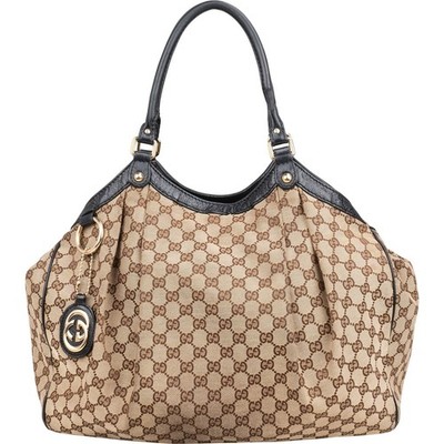 Gucci Monogram GG Canvas Big Sukey Tote Shoulder Bag