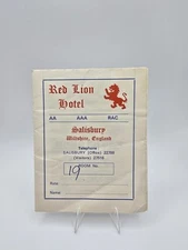 Vintage Red Lion Hotel Salisbury Brochure Map w/ Local Ads Room 19 Mid-Century