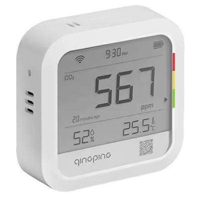 CO2-Messgerät Kohlendioxid-Detektor WIFI Zeit Digital LCD Innenthe5675