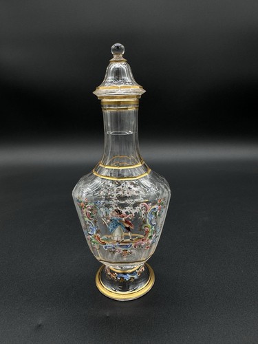 Signed J & L Lobmeyr 6 Piece Hand Painted Crystal Liqueur Set - Picture 4 of 10