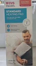 CVS Health Standard Heating Pad 4 Heat Settings 12x15 Inches Flexible New