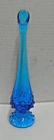 Fenton Glass Blue Hobnail Swung Bud Vase Mid Century Vintage 1960s