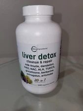 Liver Detox Supplement – 240 Veggie Caps, Milk Thistle & 20-in-1 Support