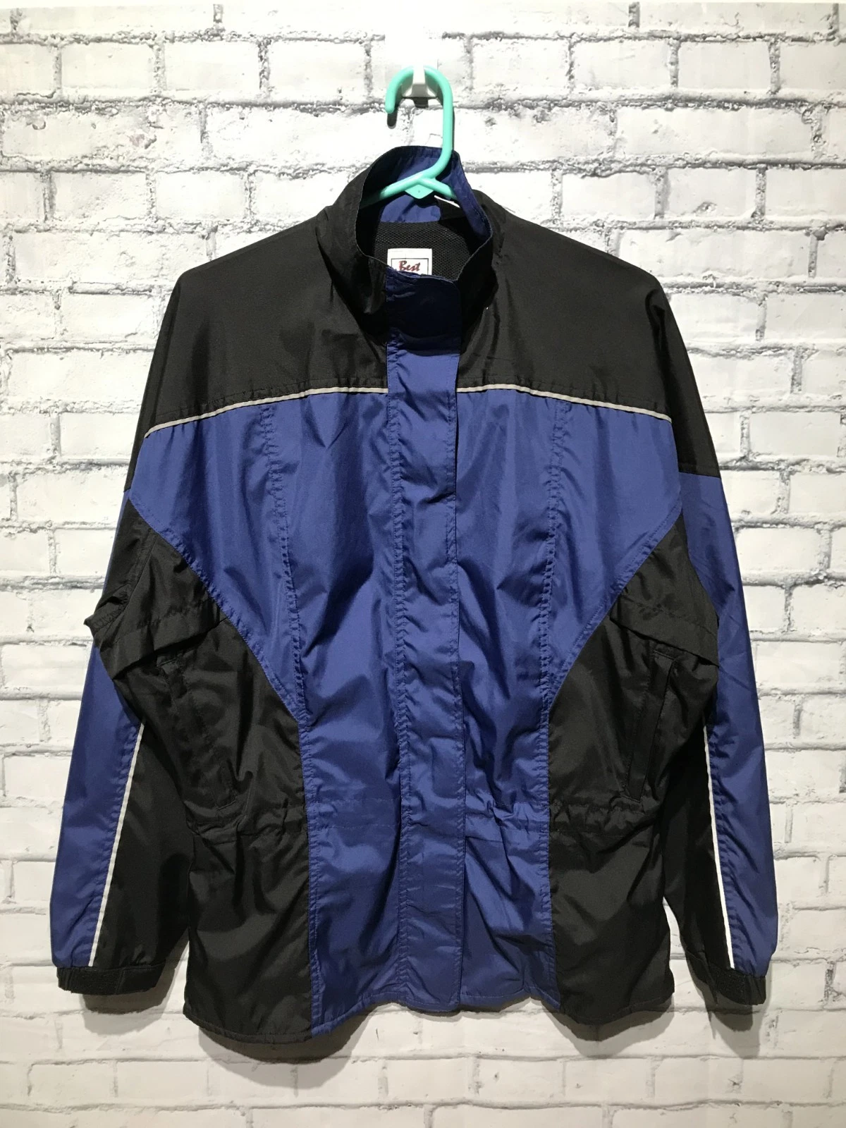 Best of Times, Men M, Blue/Black Zip Up Long Sleeve Windbreaker Thin Jacket