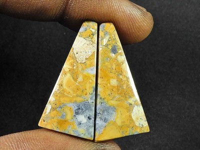 25Cts. Natürlicher Maligano-Jaspis (je 13 mm x 27 mm) Fancy Cabochon Match Paar