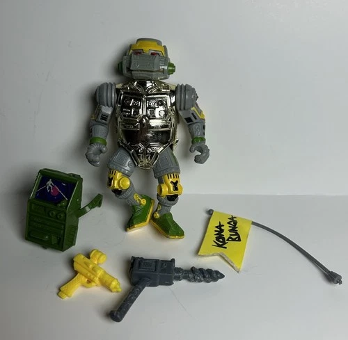 Teenage Mutant Ninja Turtles TMNT Metalhead Action Figure Vintage 1989 & Weapons