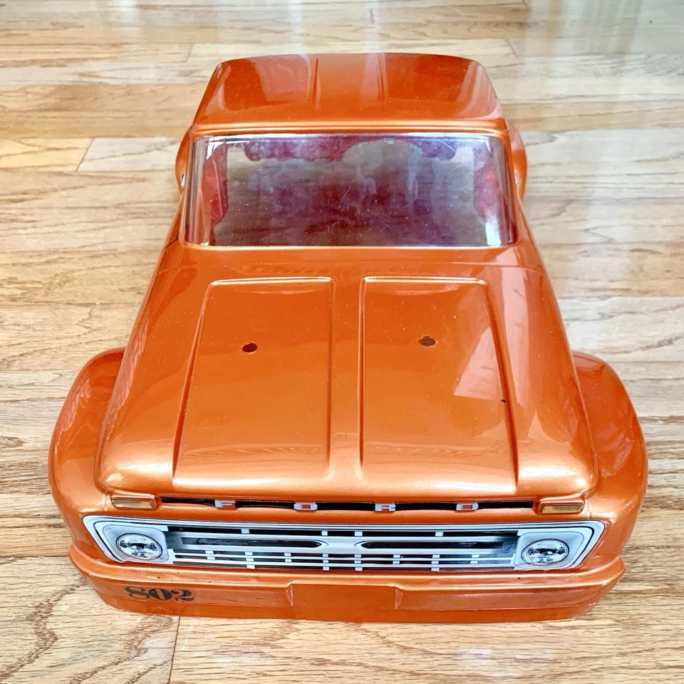 Proline ‘66 Ford F-100 Body & Tire Combo - Nice! Orange, Black, 12 mm, Slash 4x4 - Image 3 of 4