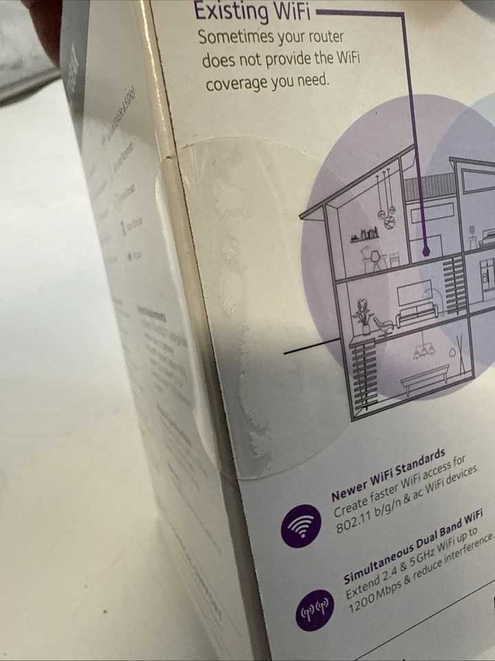 NETGEAR AC1200 WiFi Range Extender - White, Model # EX6110, New In Box - Image 4 of 4