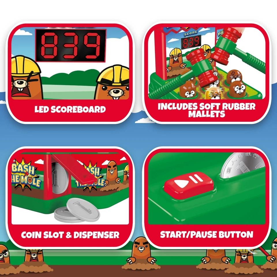 Tevo Whack Arcade Game - A Mole Bashing Kids Board Game Childrens Wack Toy - Image 3 of 4