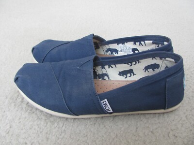 Toms Women's Navy Blue Colored Canvas Comfort Shoes Size