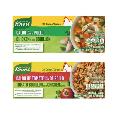 Variety Pack - 2 Knorr Cube Bouillon 9.3 oz, 24 ct - 48 CUBES / 18.6 oz TOTAL