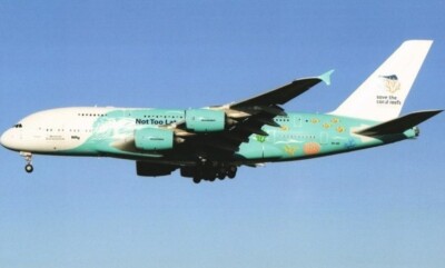 Hifly Airbus A380 9H-MIP ''Mirpuri Foundation cs'' @ Toulouse - postcard