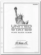 HE Harris USA Plate Block ALBUM Part A 1901-1963 TRADITIONAL BINDER & PAGES