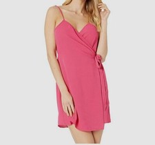 $224 Show Me Your Mumu Women's Pink Say Jay Scoop Back Wrap Dress Size L