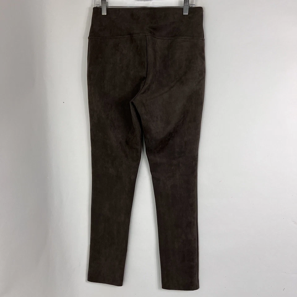 Pantalones Andrew Marc Para Mujer Pequeños Imitación Gamuza Tirar Alto Gris Leggings Foto 4 de 4