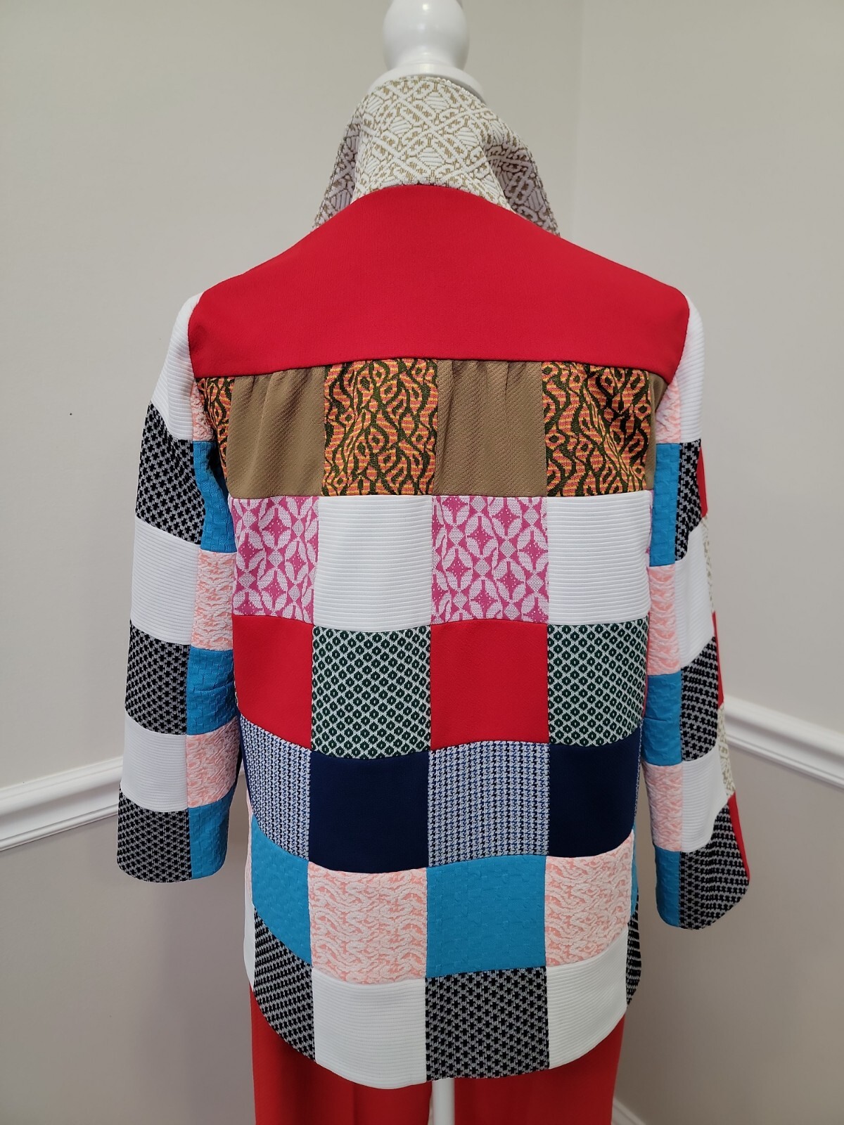 Vintage Handmade Patchwork Cardigan /Pants Suit G… - image 4