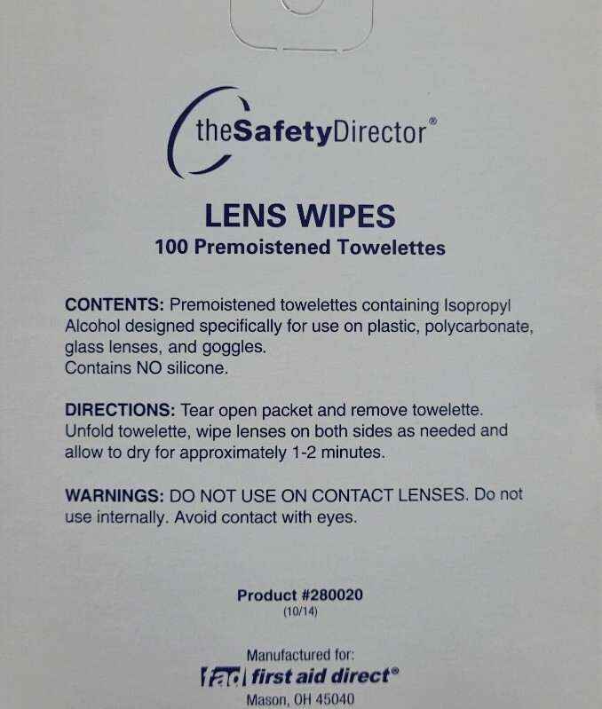 The Safety Director Lens wipes, anti static / fog Lens Cleaner New!! eBay