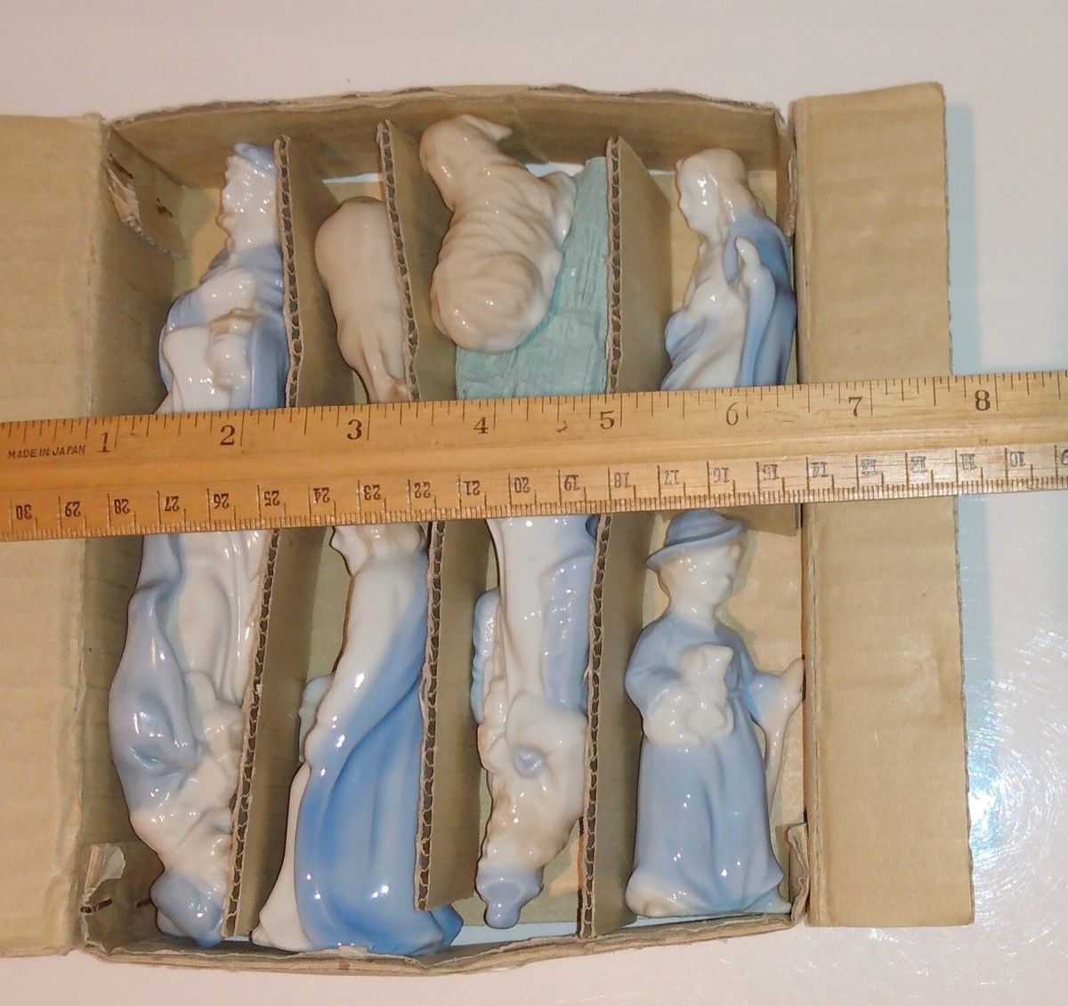 BIEDERMANN JAPAN BLUE & WHITE PORCELAIN NATIVITY SET 9 PIECES | eBay