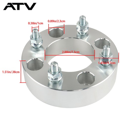 1.5'' Silver Wheel Spacers 10×1.25 Studs 74mm Hub Bore ATV for Honda 4x110 2Pcs - Picture 9 of 12