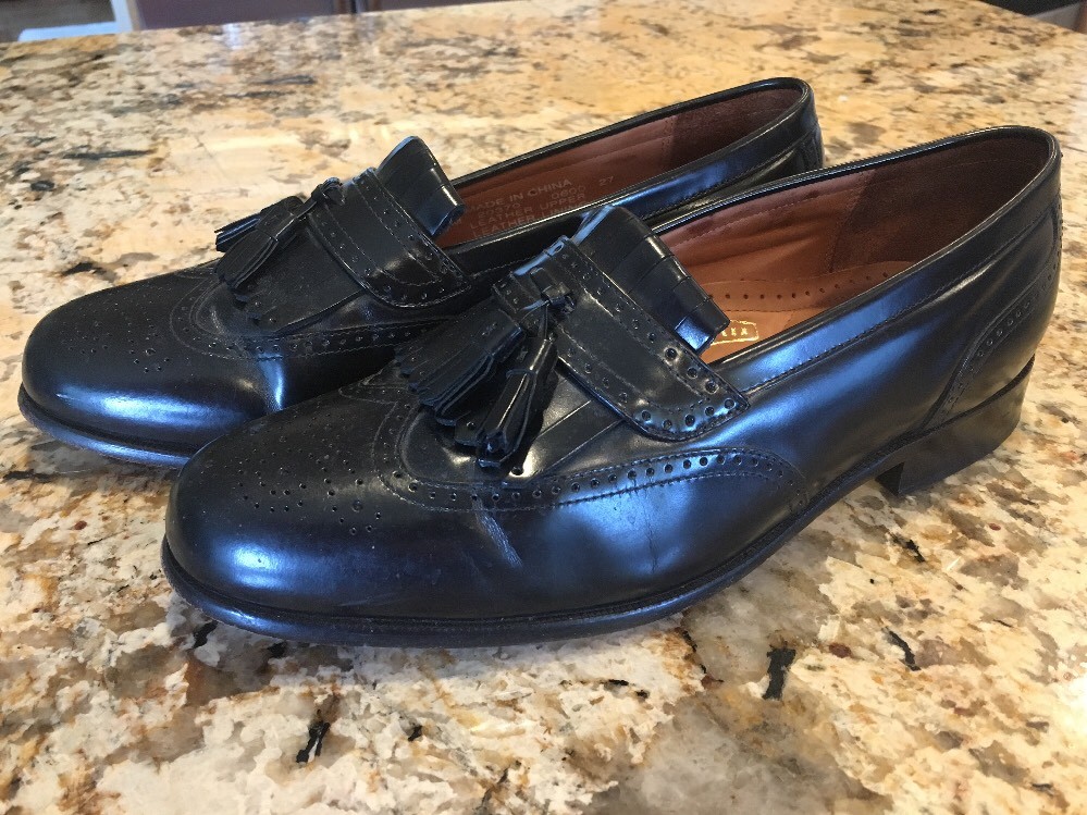 Bostonian Classics First Flex Black Leather Dress Shoes, size 8W s-l400.jpg main image 2