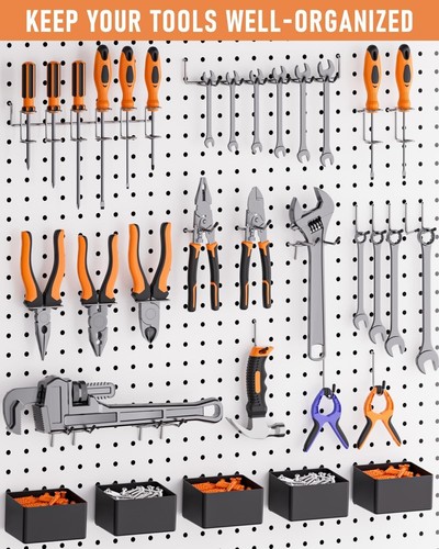 Ultimate 278-Piece Pegboard Hook Set with Bins for Versatile Storage Solutions - Picture 9 of 11