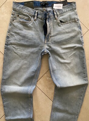Jeans Uomo Banana Republic Slim Fit Taglia 31x34 - Lavaggio Blu Chiaro, Elasticizzati, Stile Vintage - NUOVI CON ETICHETTE