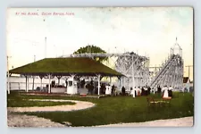 Postcard Iowa Cedar Rapids IA Alamo Rollercoaster Amusement Park 1910s Unposted