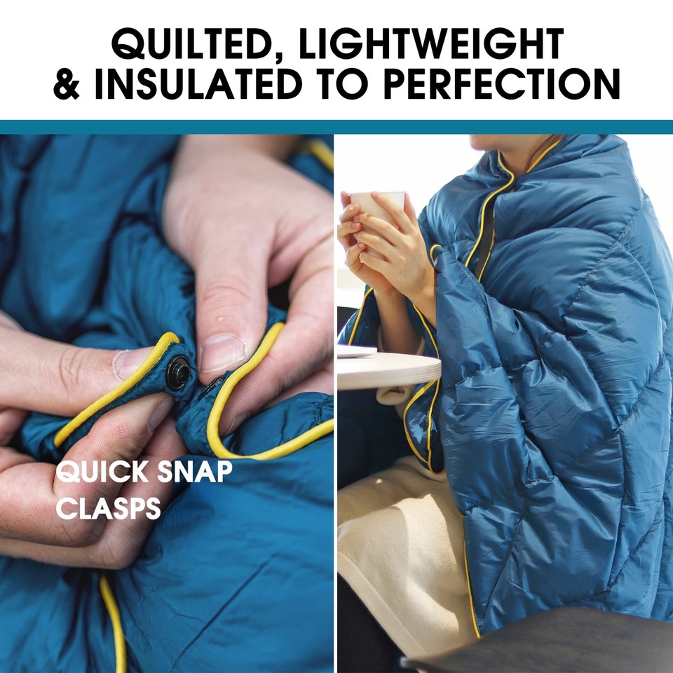 Down Camping Blanket Outdoor Travel Quilt Puffy 650 Fill, Packable