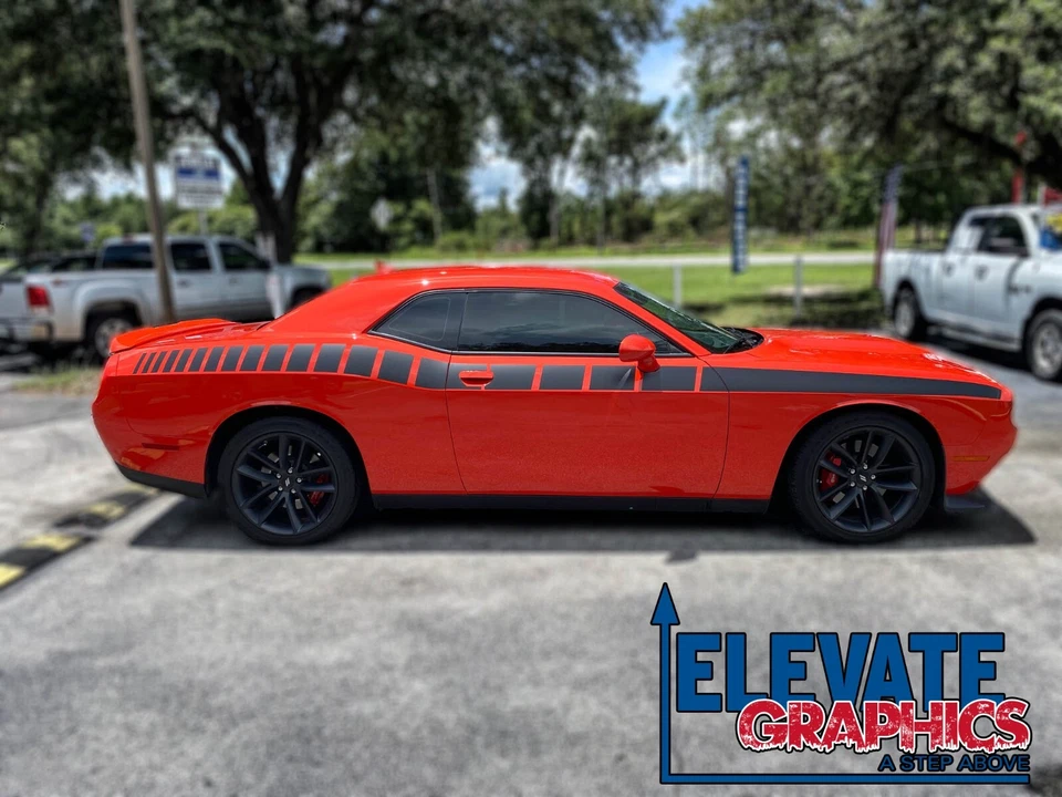 For Dodge Challenger Stripes Side Cuda Graphics Vinyl Decals Stickers 2011-2023 - Изображение 2 из 4
