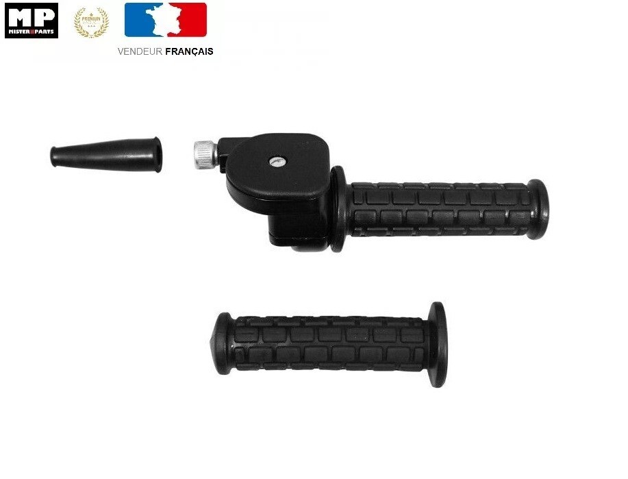 Poignée de gaz cyclo tirage rapide M81 noir pour guidon de 22mm