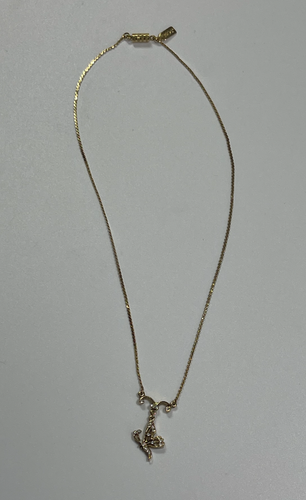 VTG 1928 Clear Rhinestone Butterfly 