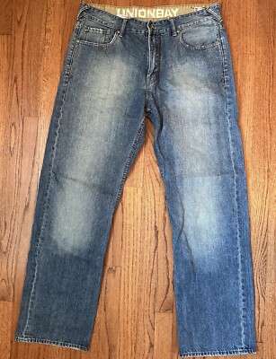 Union Bay Mens Straight Leg Regular Stretch Casual Blue Denim