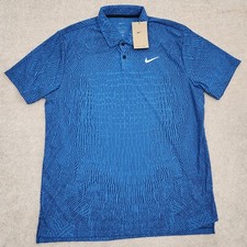 Nike Men Large Dri-FIT ADV Tour Textured Golf Polo Shirt Blue FD5731-402