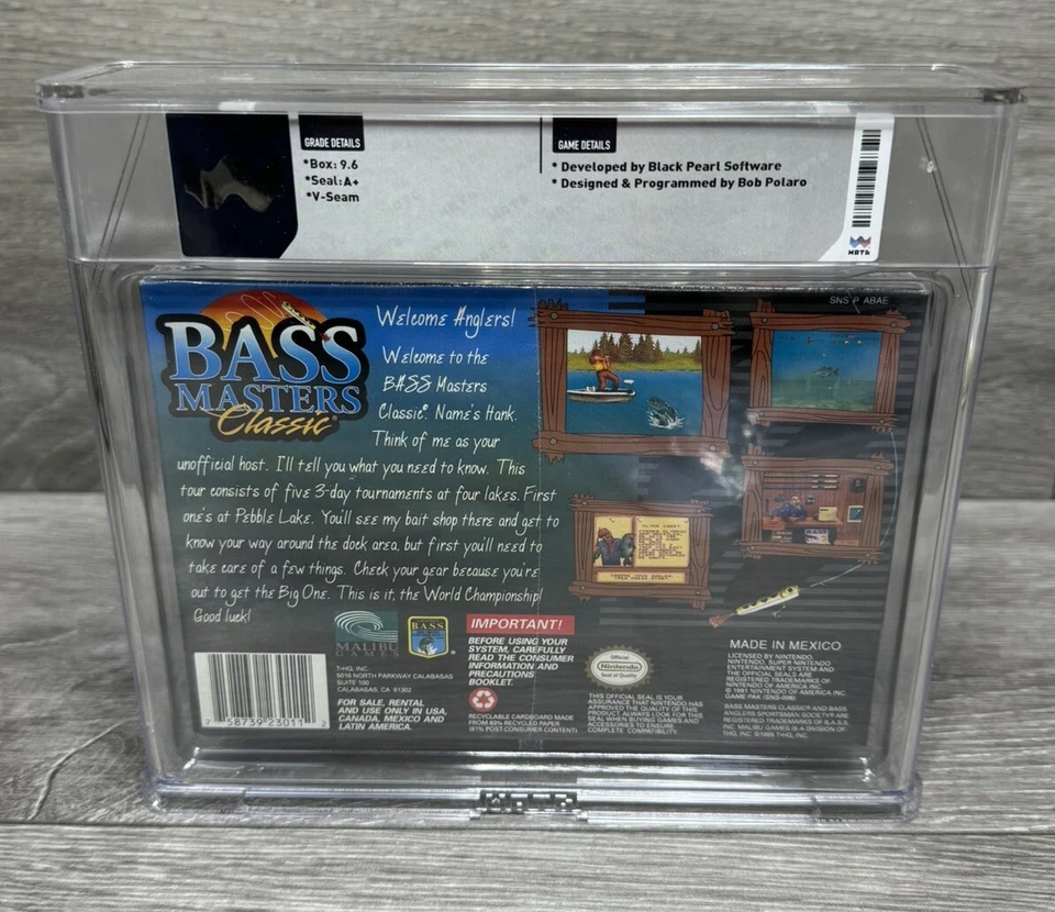 #1 POP! 9.6 A+ Bass Masters Classic Fishing SUPER NINTENDO SNES NES WATA VGA CGC - Image 4 of 4