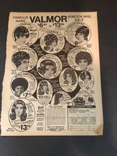 Vintage Valmor Wigs Ad Magazine Clipping Stretch Wigs 4