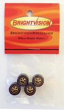 4 Brightvision Redline Wheels – 4 Large GOLD Chrome Bearing Style Wheels