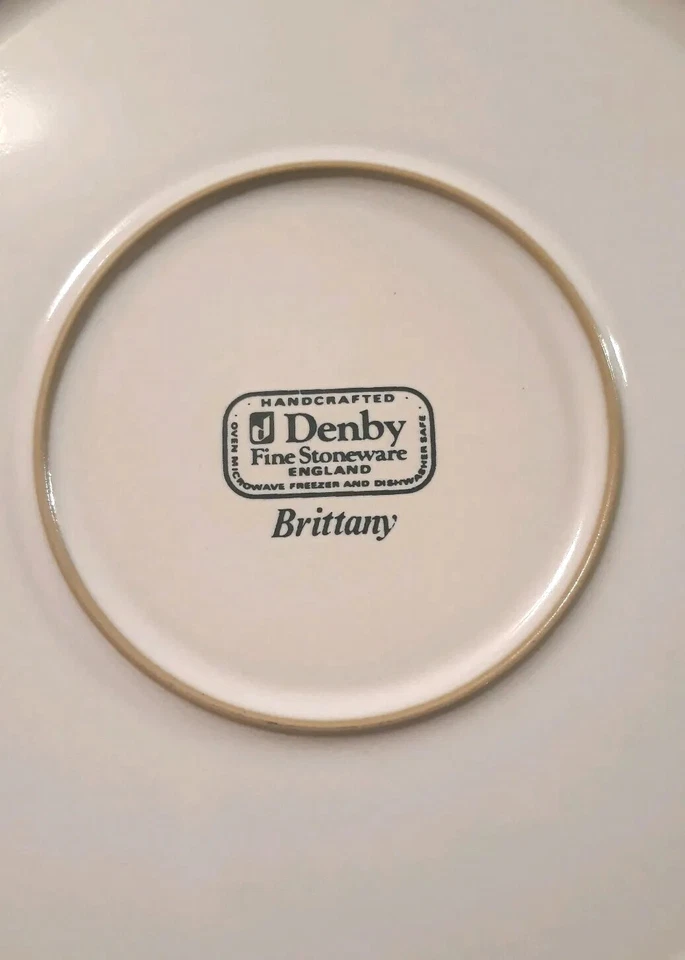 2 Denby England Fine Stoneware Brittany Dinner Plates 10.25" floral pink vintage - Image 3 of 4