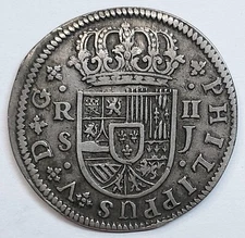 Seville Philip V of Bourbon King of Spain 2 reales 1722